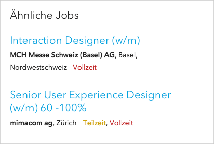 Screenshot vom Feature Ähnliche Jobs